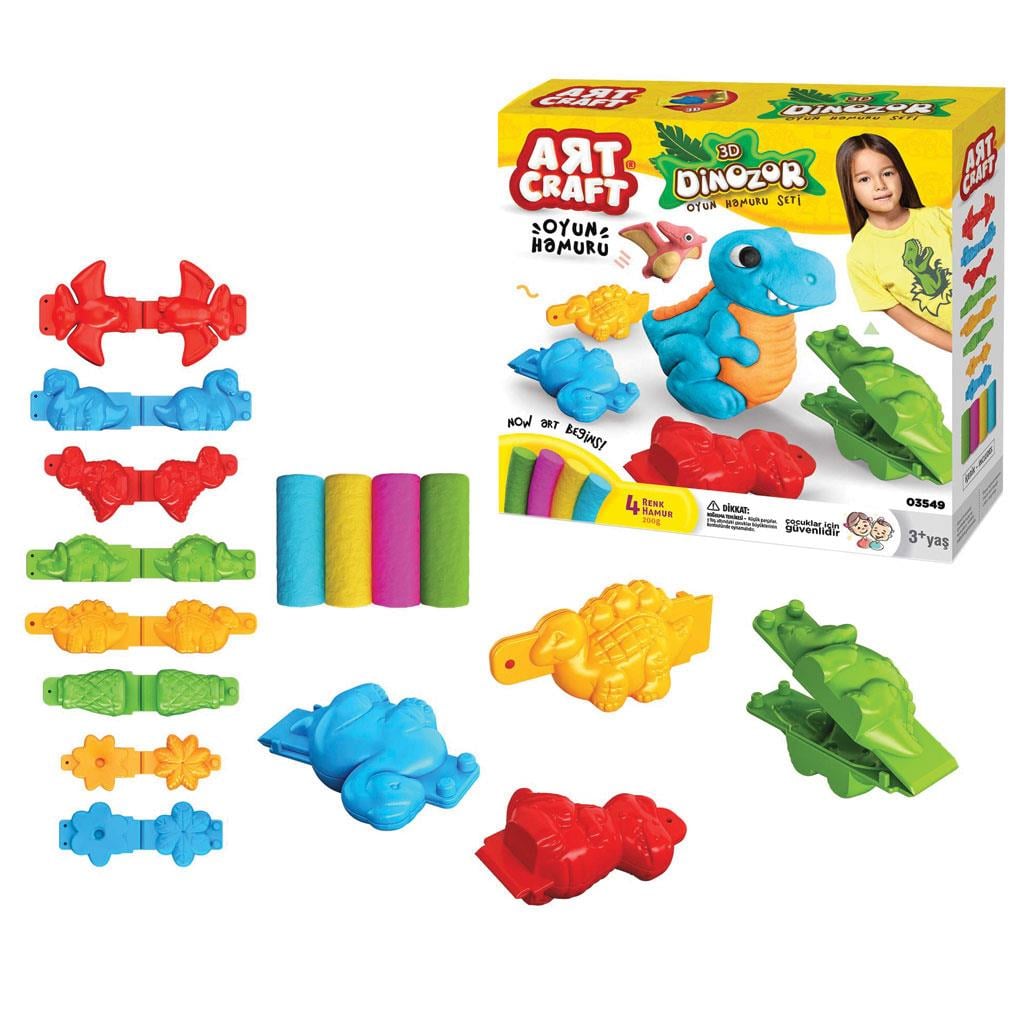 Oyun Hamuru ve Slime, Dede, Art Craft 3D Dinazor Oyun Hamuru Seti