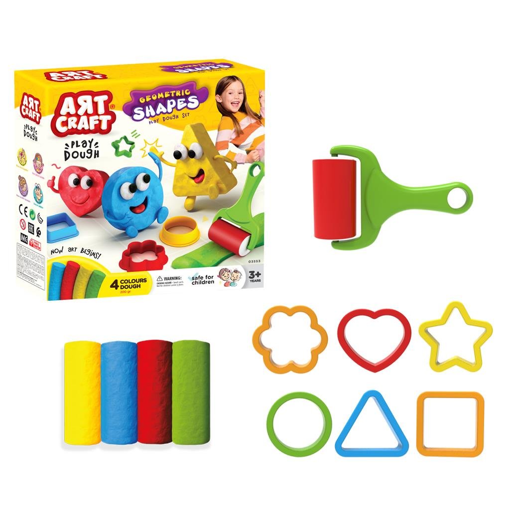 Oyun Hamuru ve Slime, Dede, Art Craft Geometrik Şekiller Oyun Hamuru Seti