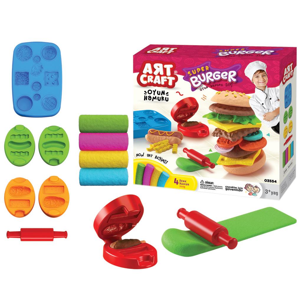 Oyun Hamuru ve Slime, Dede, Art Craft Hamburger Oyun Hamuru Seti