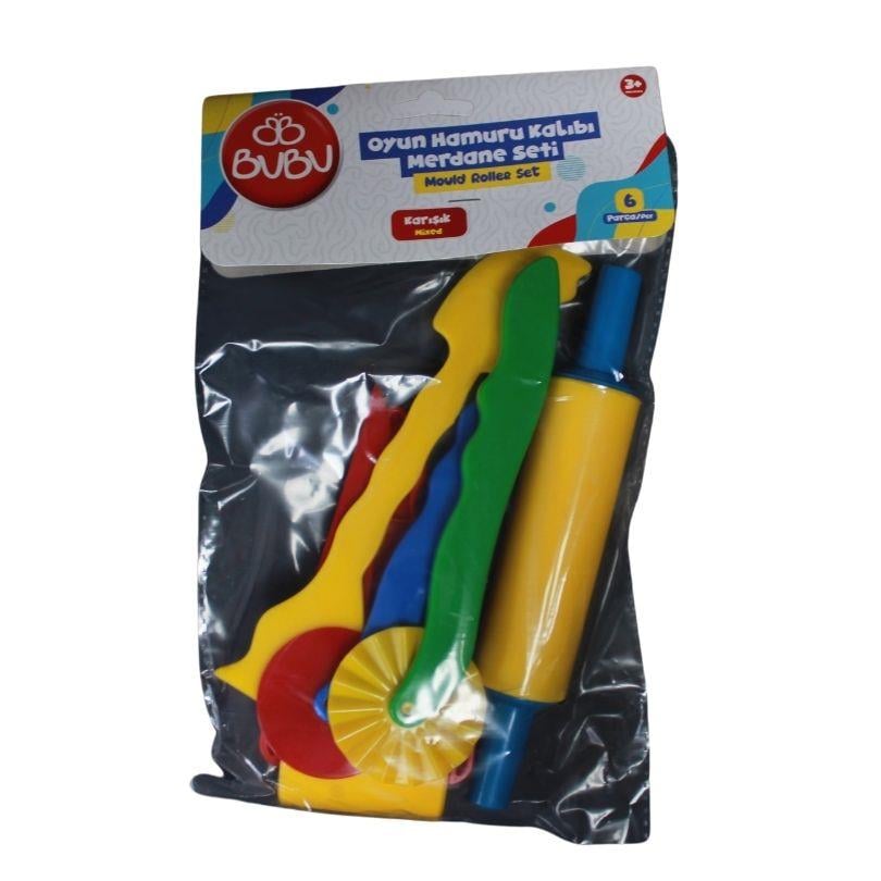 Oyun Hamuru ve Slime, BuBu, BuBu Oyun Hamuru Kalıbı Merdane Seti 6 Parça BUBU00002