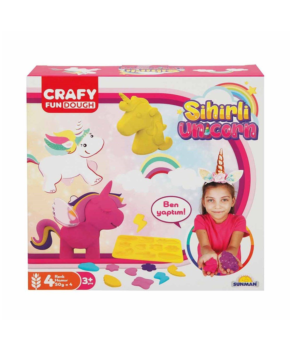 Oyun Hamuru ve Slime, Sunman, Crafy Sihirli Unicorn Oyun Hamuru Seti 200gr 11 Parça