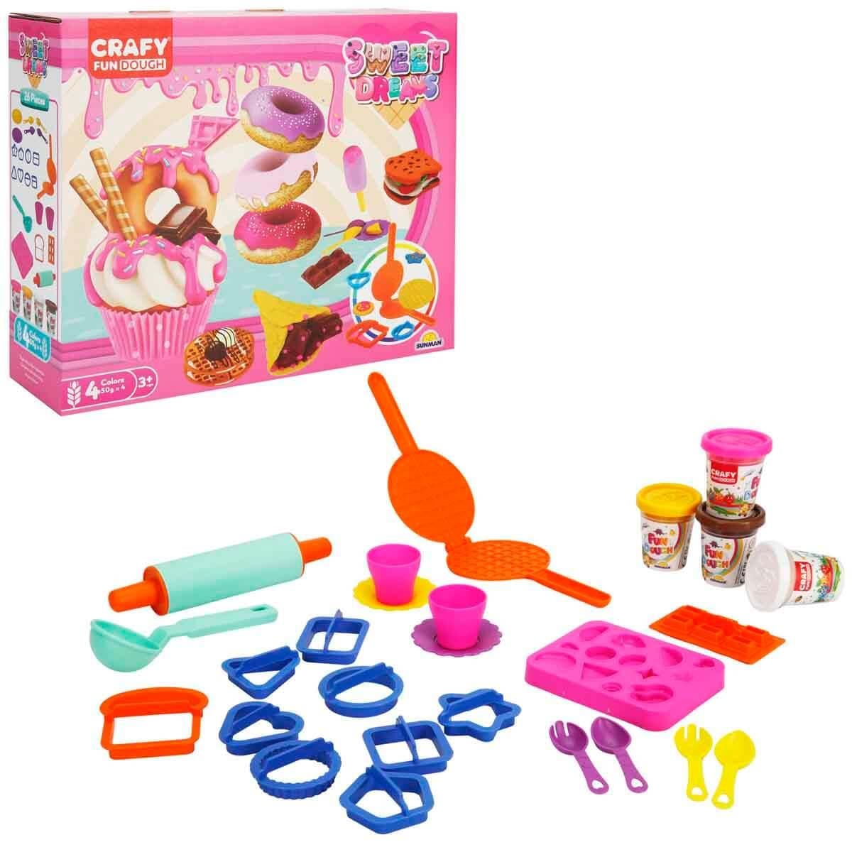 Oyun Hamuru ve Slime, Sunman, Crafy Tatlı Düşler Oyun Hamuru Seti 200 g 22 Parça