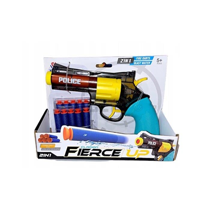 Oyuncak Silahlar, MEGA OYUNCAK, 2'si 1 Arada Dart Atan ve Revolver Su Tabancası 05705 Siyah