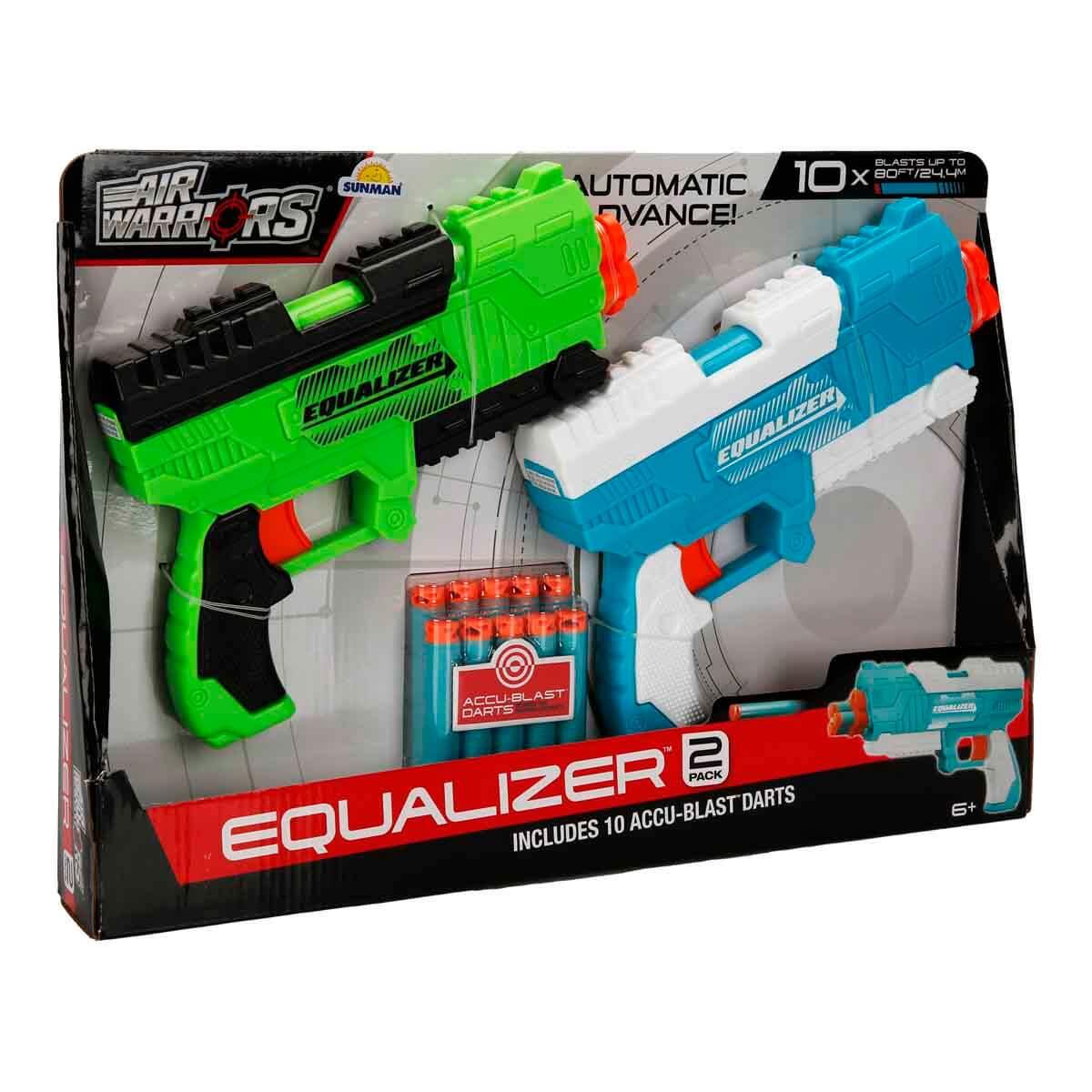 Oyuncak Silahlar, Sunman, Air Warriors Equalizer 10 Mermili 2'li Sünger Dart Atan Silah 21 cm