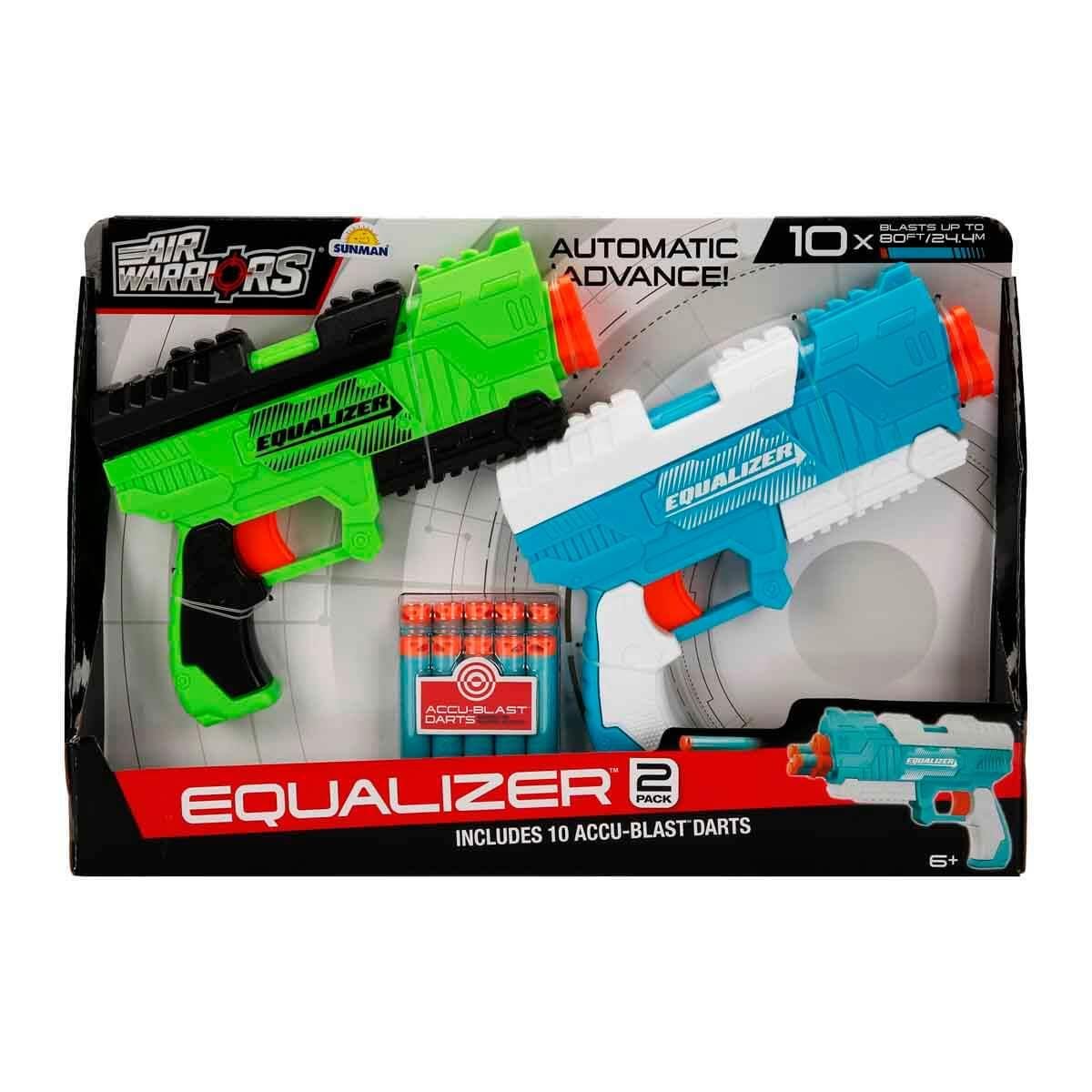 Oyuncak Silahlar, Sunman, Air Warriors Equalizer 10 Mermili 2'li Sünger Dart Atan Silah 21 cm
