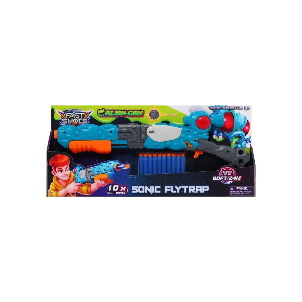 Oyuncak Silahlar, MEGA OYUNCAK, Allien Gen Sonic Flytrap 10 Atış Dart FIrlatıcı Set