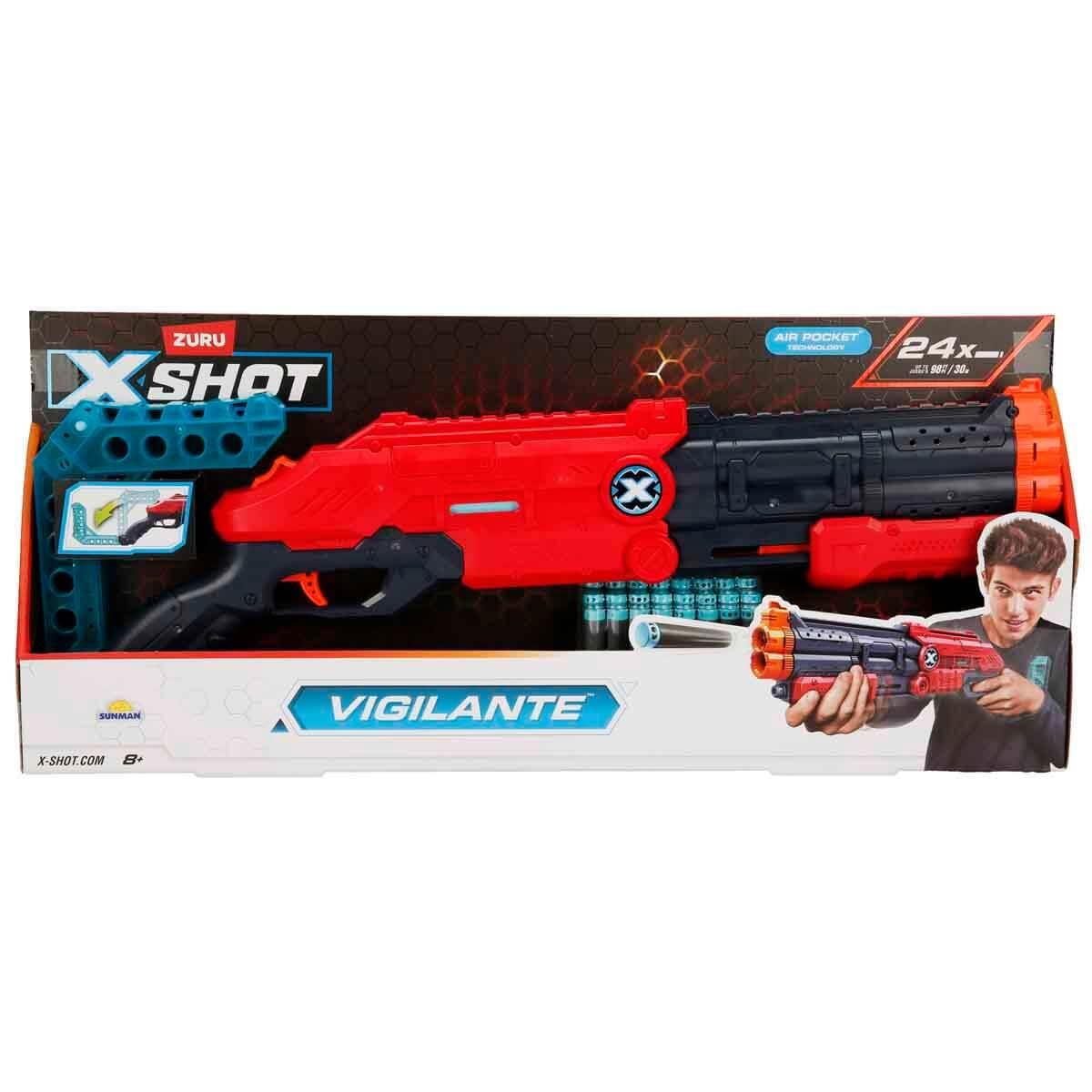 Oyuncak Silahlar, Sunman, X-Shot Excel Vigilante 24 Mermili Sünger Dart Atan Silah 55 cm