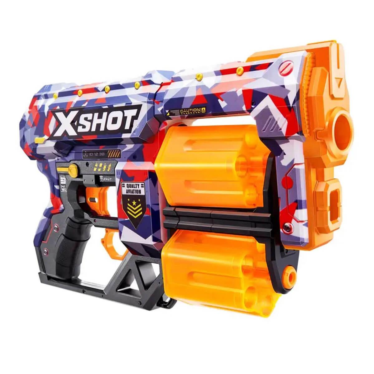 Oyuncak Silahlar, SUNMAN, X-Shot Skins Dread 12 Mermili Sünger Dart Atan Silah 31 cm 37848 Malice