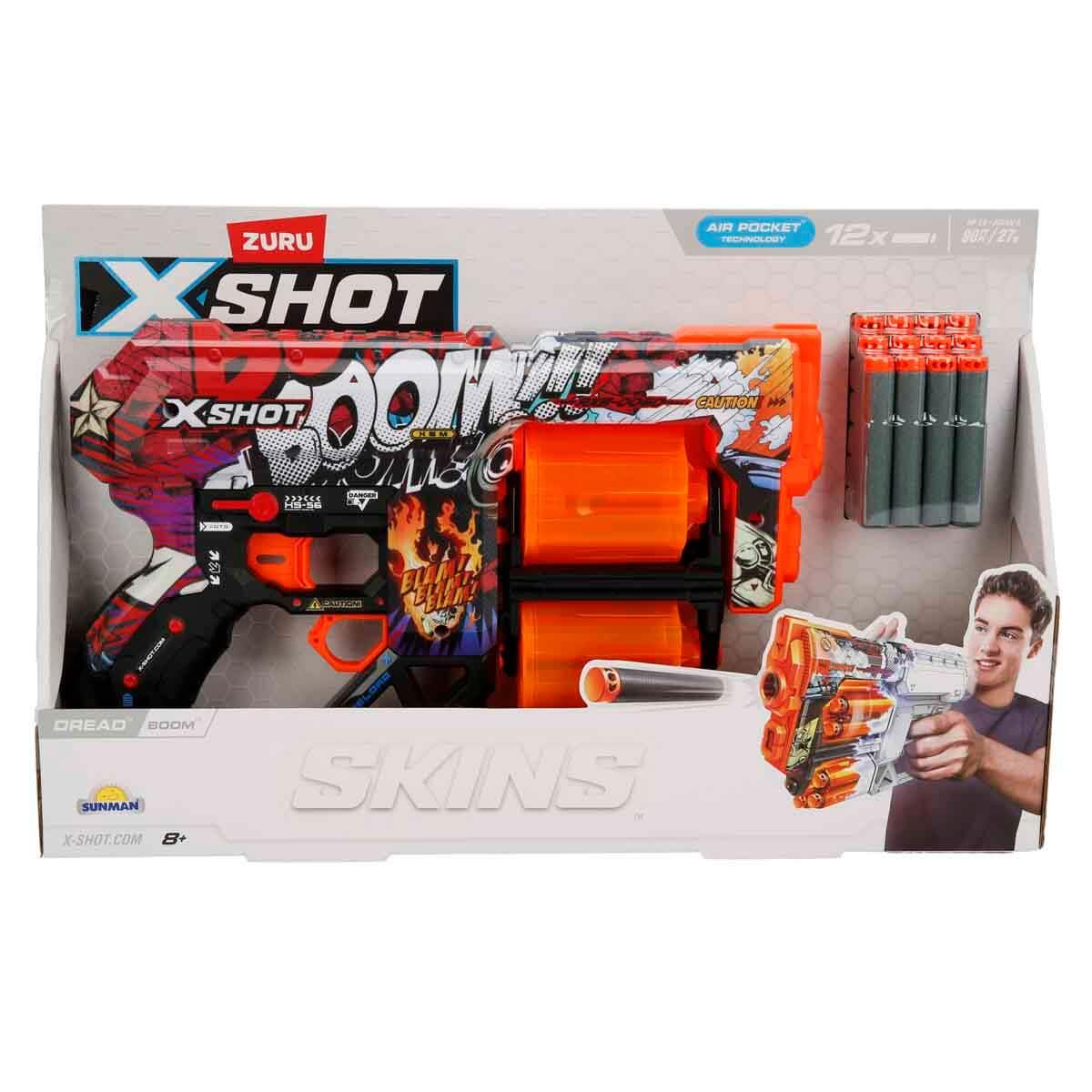 Oyuncak Silahlar, DİSNEY, X-Shot Skins Dread 12 Mermili Sünger Dart Atan Silah 31 cm 37848 Boom