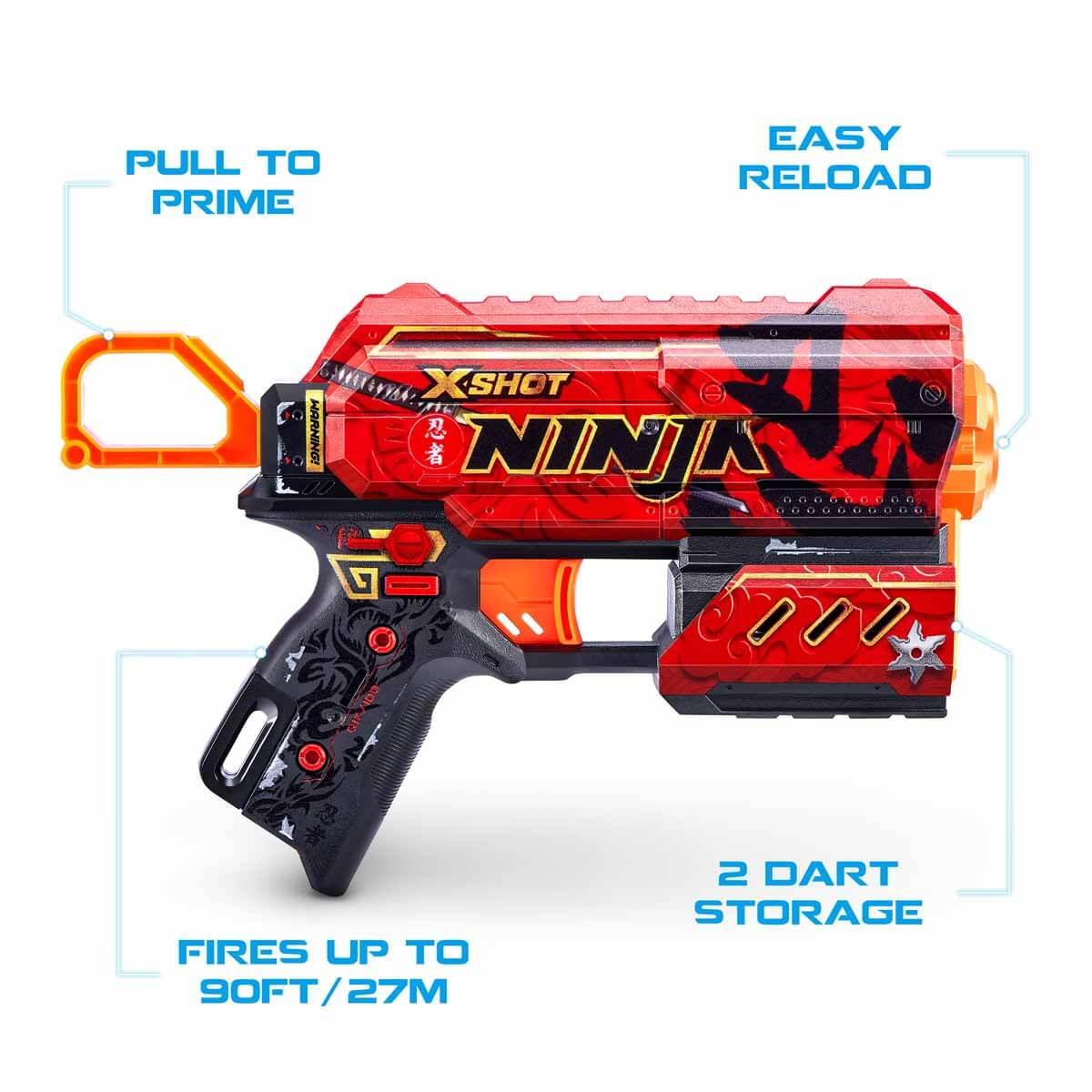 Oyuncak Silahlar, Sunman, X-Shot Skins Flux 16 Mermili 2'li Sünger Dart Atan Silah 21 cm