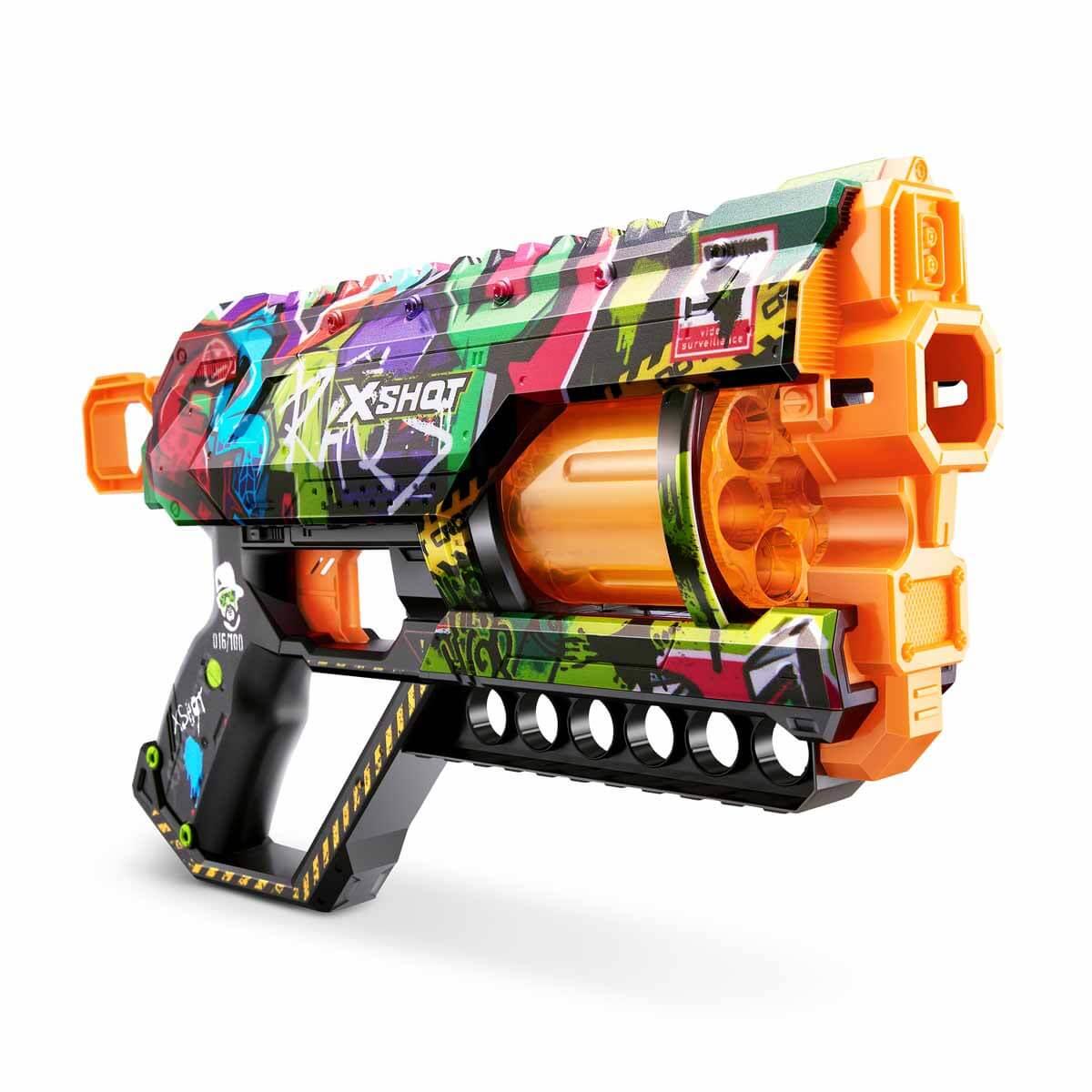 Oyuncak Silahlar, SUNMAN, X-Shot Skins Griefer 12 Mermili Sünger Dart Atan Silah 32 cm 45065 Graffiti