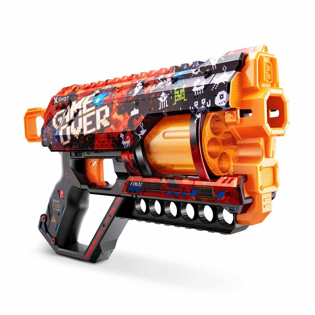Oyuncak Silahlar, Sunman, X-Shot Skins Griefer 12 Mermili Sünger Dart Atan Silah 32 cm S00036561 Game Over