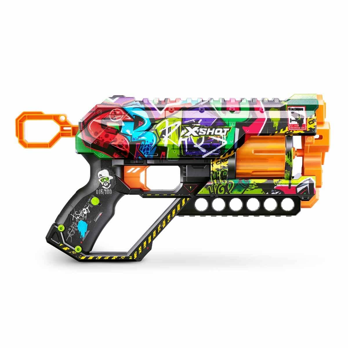 Oyuncak Silahlar, SUNMAN, X-Shot Skins Griefer 12 Mermili Sünger Dart Atan Silah 32 cm 45065 Graffiti