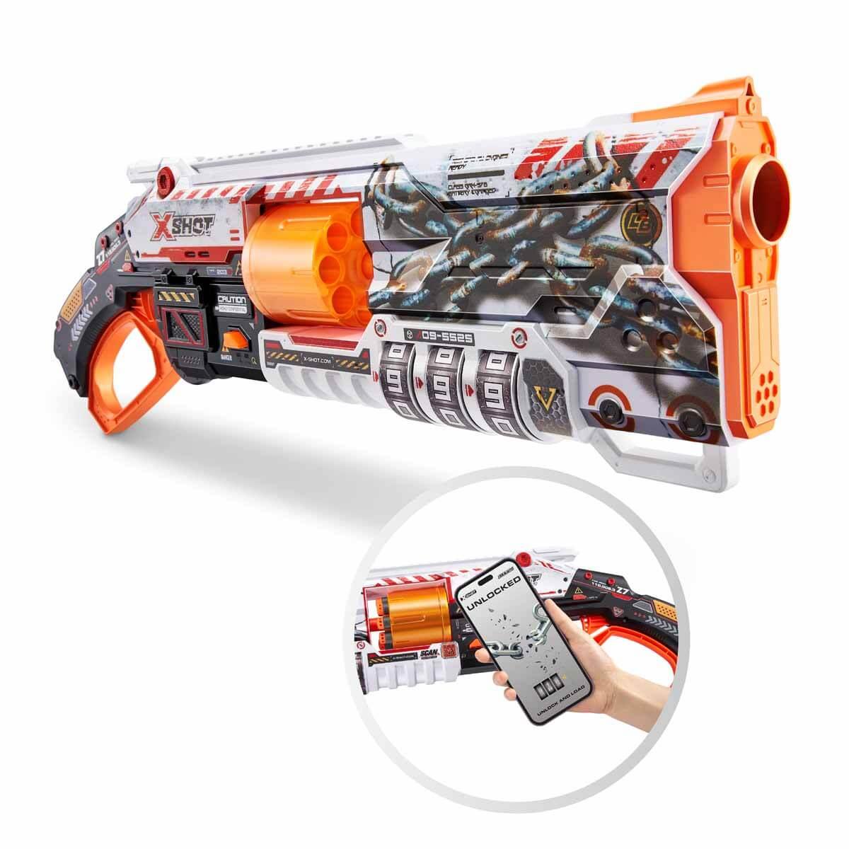 Oyuncak Silahlar, Sunman, X-Shot Skins Lock Blaster 16 Mermili Sünger Dart Atan Silah 56 cm