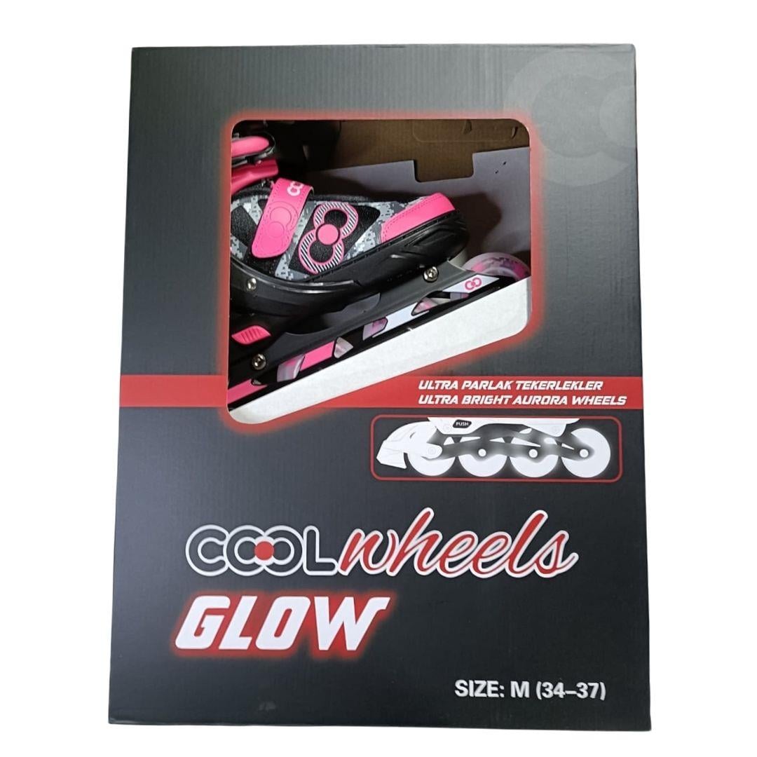 Paten, Furkan Toys, Cool Wheels Glow Pixel Paten Pembe/M 34-37 FR38224