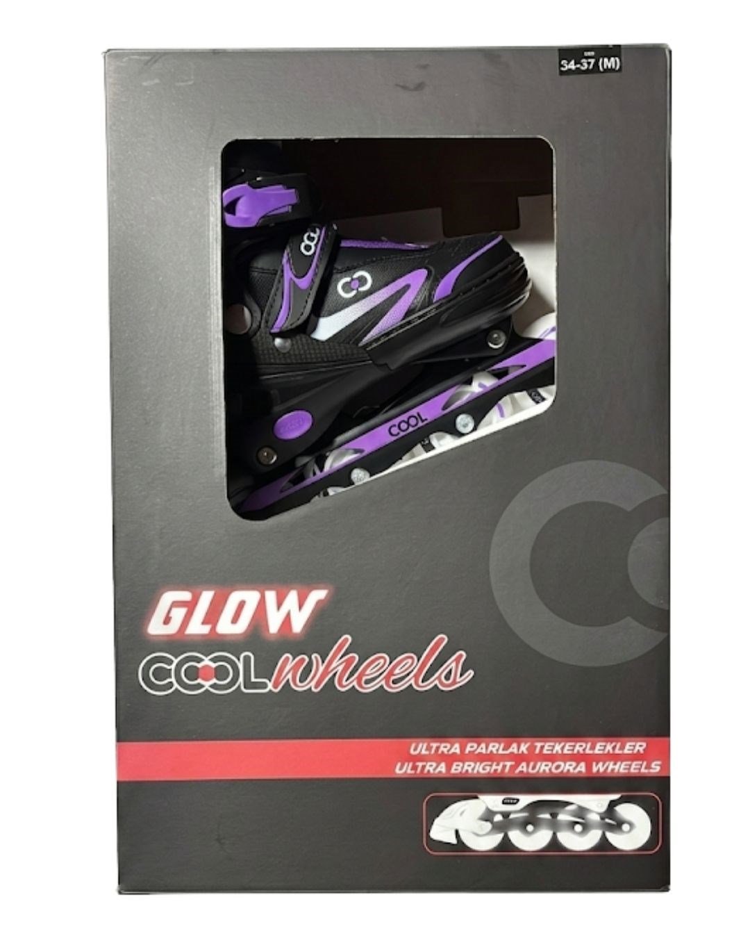 Paten, Furkan Toys, Cool Wheels Glow Style Paten Mor/M 34-37 FR37845
