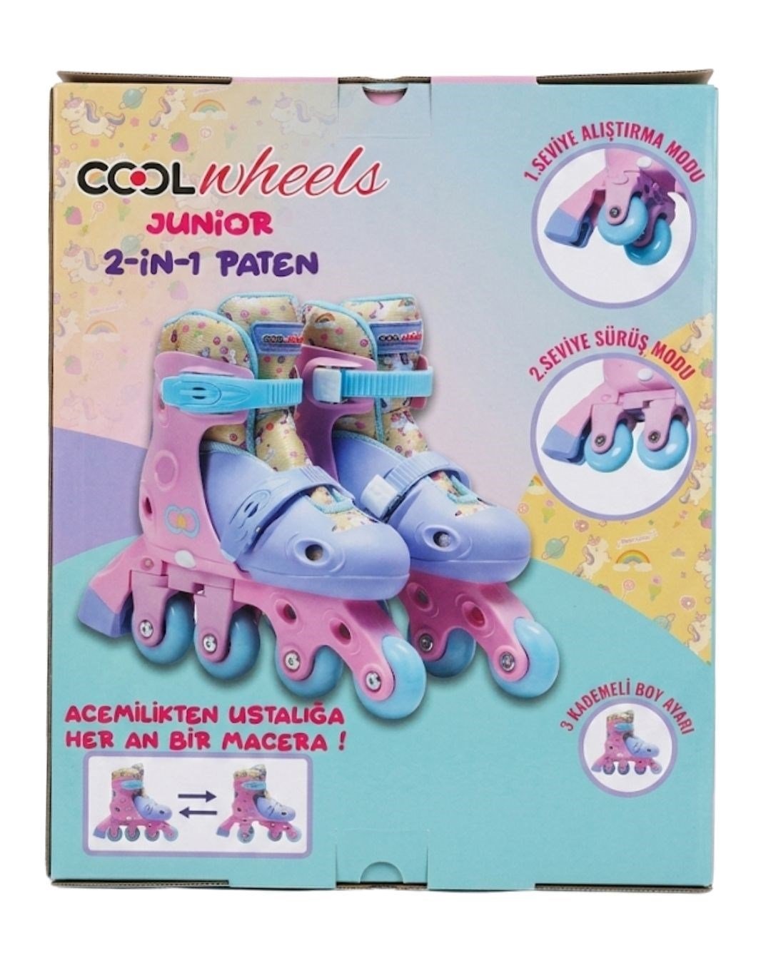 Paten, Furkan Toys, Cool Wheels Junior 2 in 1 Paten Pembe/S 31-34 FR38866 S