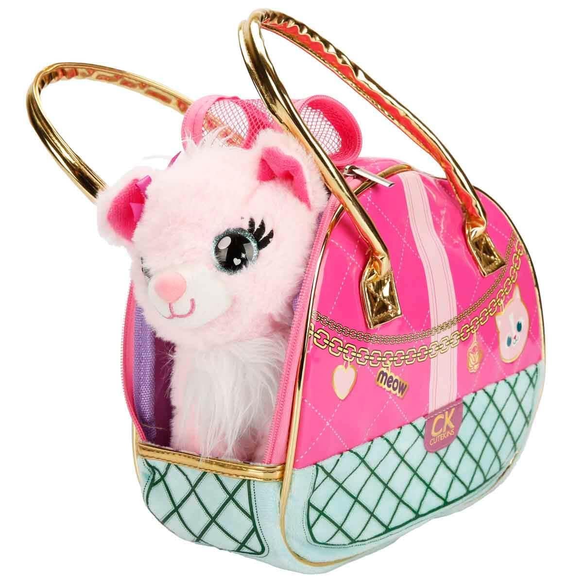 Peluş Hayvanlar, Sunman, Cutekins Taşıma Çantalı Peluş Kedi