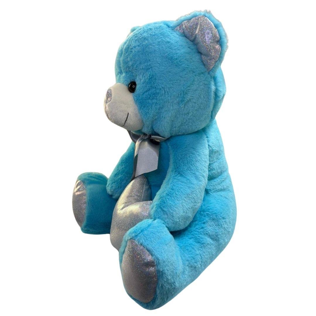Peluş Hayvanlar, Halley, Halley Peluş Parlak Kalpli Ayı 40 cm 25019 Mavi
