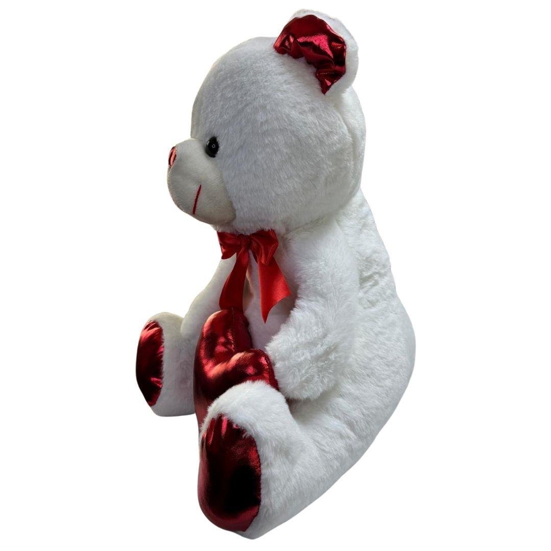 Peluş Hayvanlar, Halley, Halley Peluş Parlak Kalpli Ayı 40 cm 25019 Beyaz
