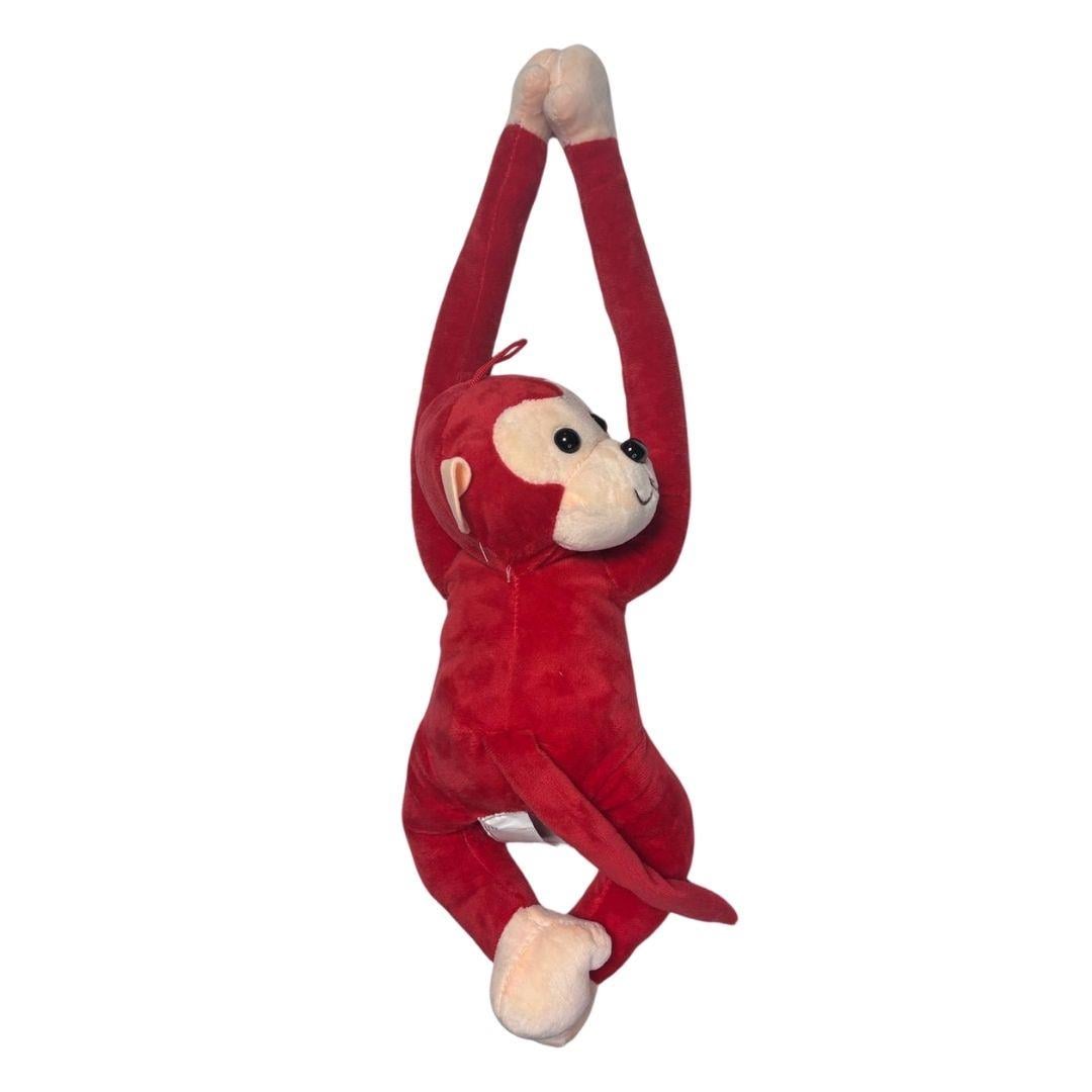 Peluş Hayvanlar, Halley, Halley Peluş Sesli Maymun 60 cm 22988 Kırmızı