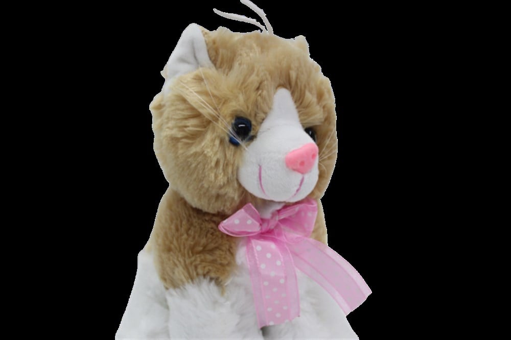 Peluş Hayvanlar, Can Oyuncak, Kurdelalı Peluş Kedi 25cm