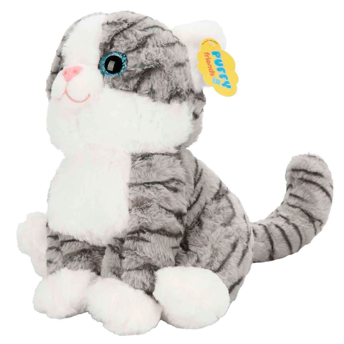Peluş Hayvanlar, Sunman, Peluş Kedi Bıyıksız 30 cm 47743 Gri