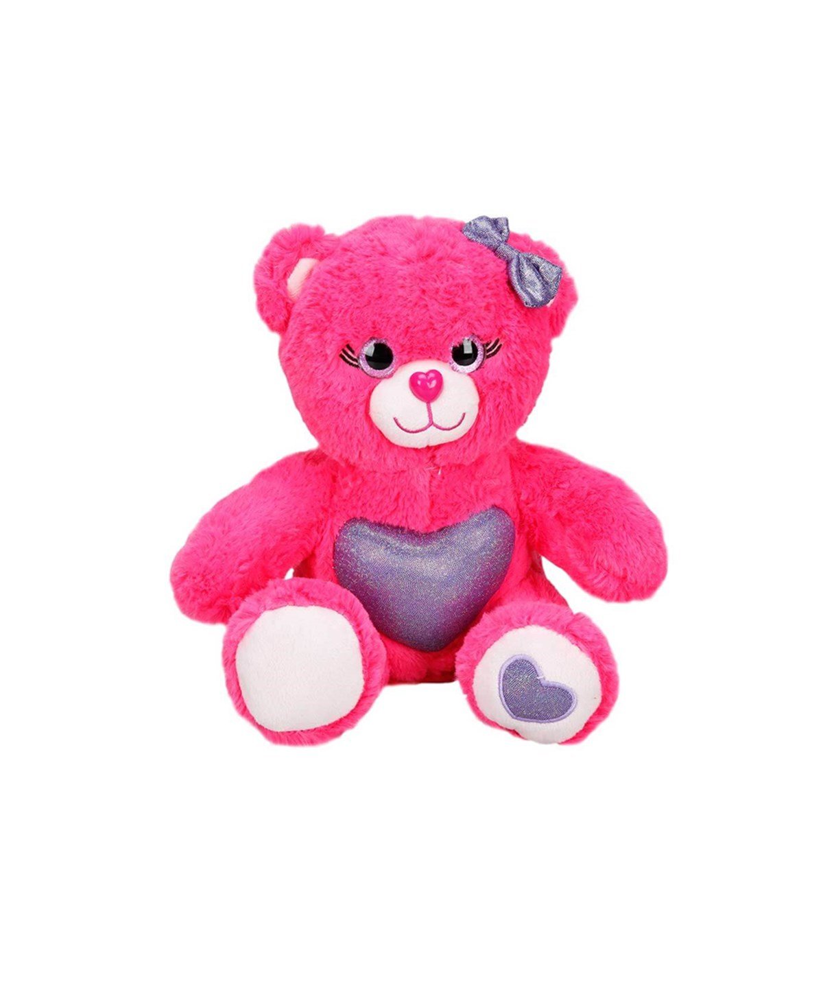 Peluş Hayvanlar, Sunman, Renkli Peluş Ayı 26 cm 15124 Koyu Pembe