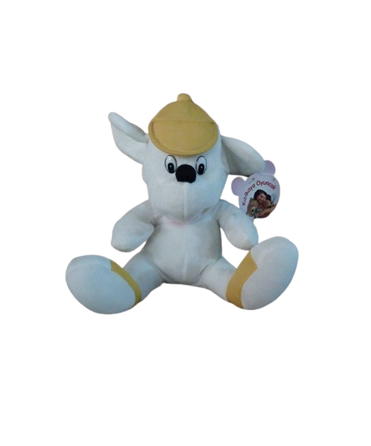 Peluş Hayvanlar, OSMAN KIZILKAYA, Şapkalı Fularlı Peluş Köpek 25 cm 39399 S0171 Sarı