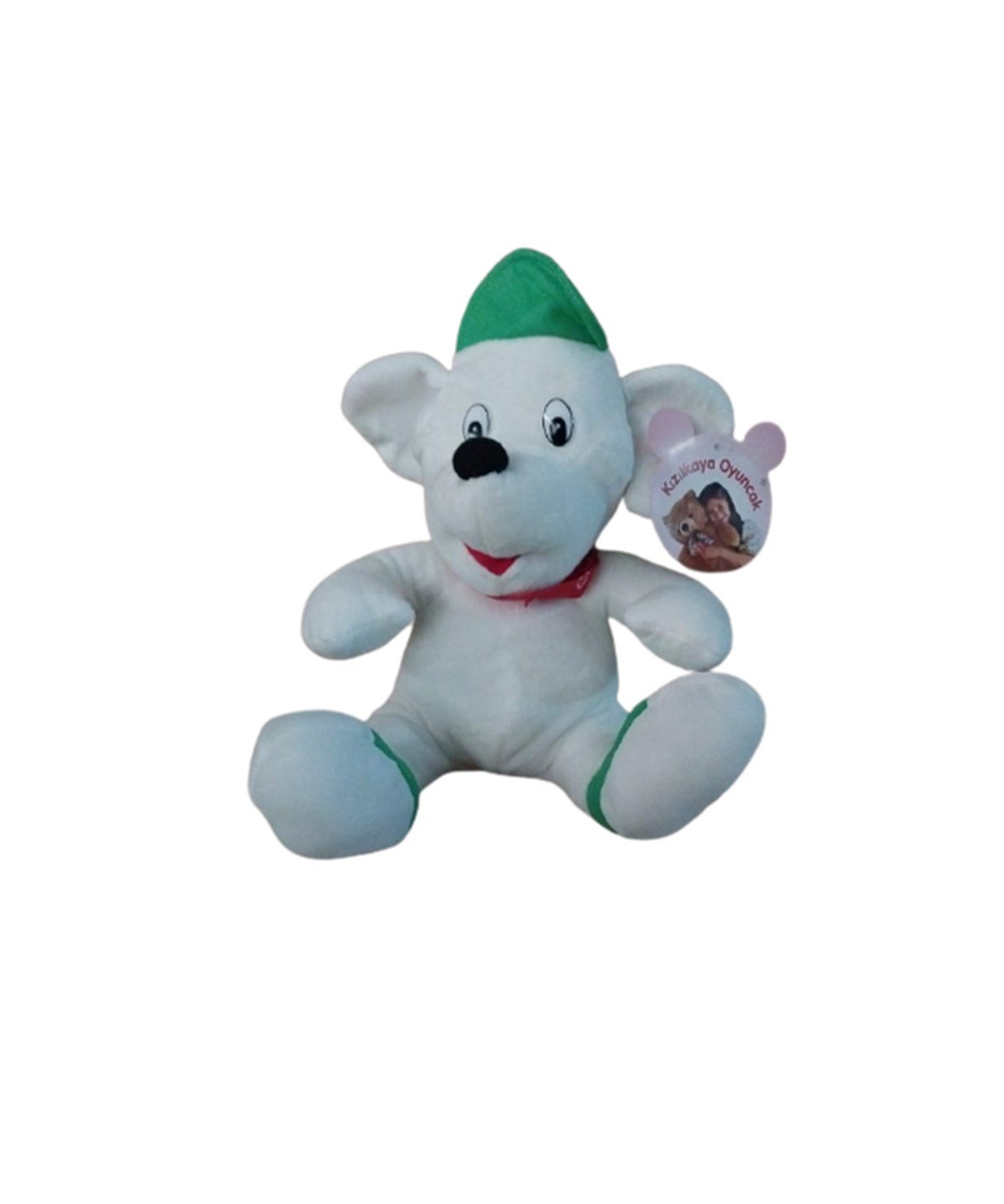 Peluş Hayvanlar, OSMAN KIZILKAYA, Şapkalı Fularlı Peluş Köpek 25 cm 39399 S0171 Yeşil