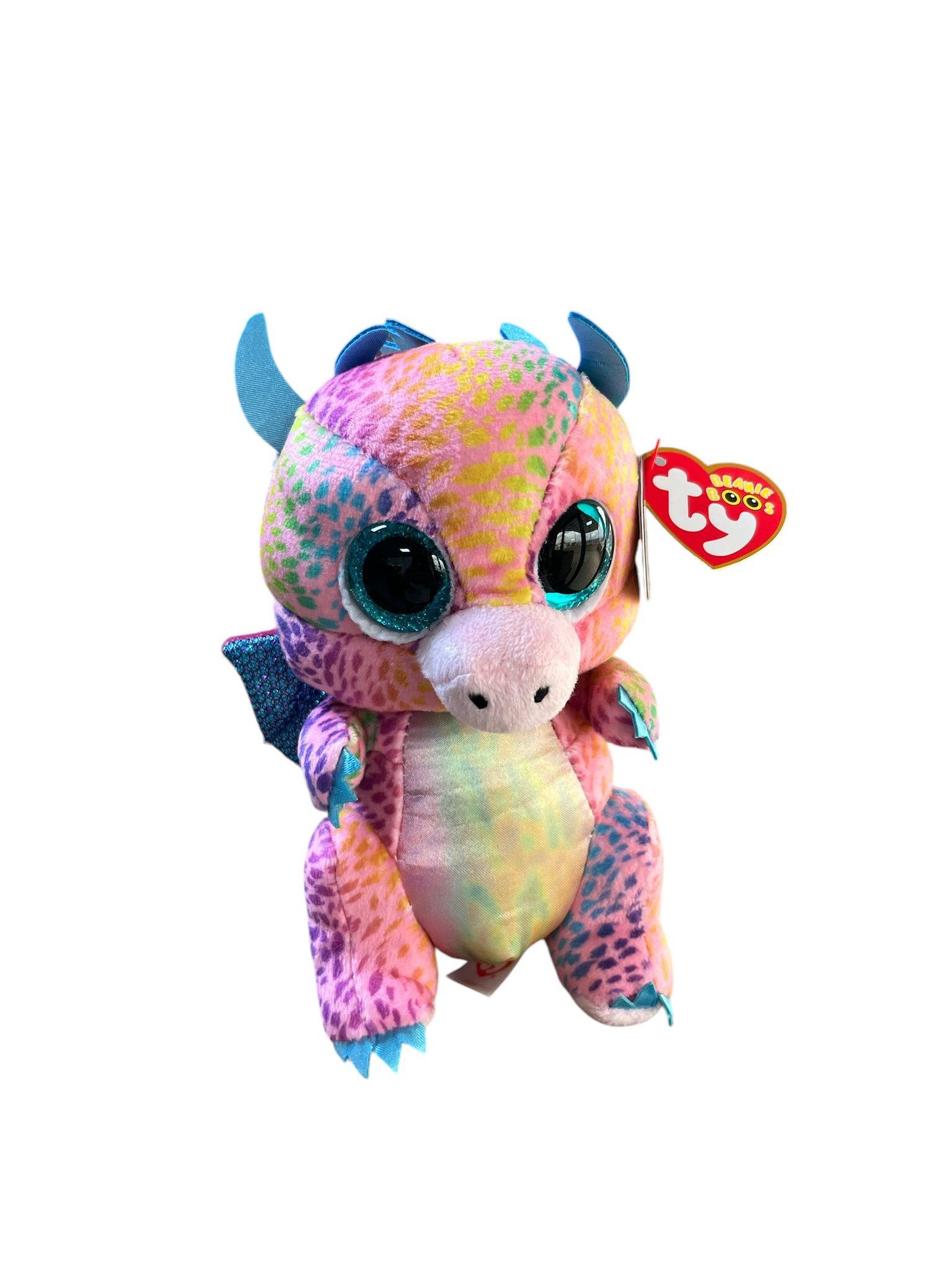 Peluş Hayvanlar, TY, TY Beanie Boos Flint Renkli Ejderha 15 Cm