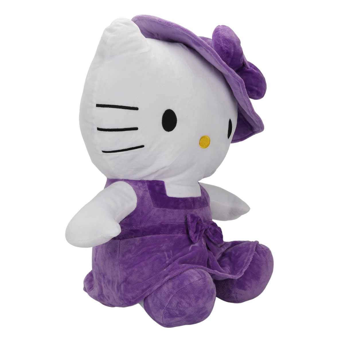 Peluş Karakterler, Sunman, Hello Kitty Şapkalı Peluş 50 cm Mor