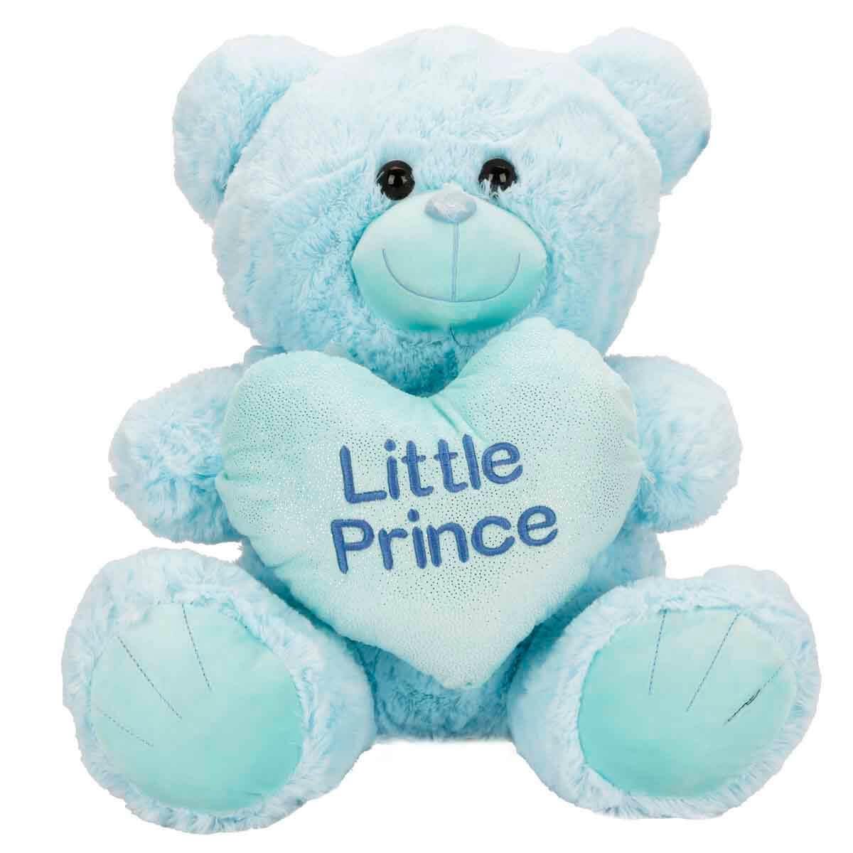 Peluşlar, Sunman, Kalp Tutan Peluş  Ayı 45 cm 47637 Mavi