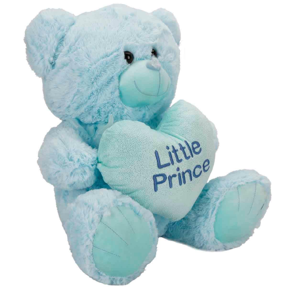 Peluşlar, Sunman, Kalp Tutan Peluş  Ayı 45 cm 47637 Mavi