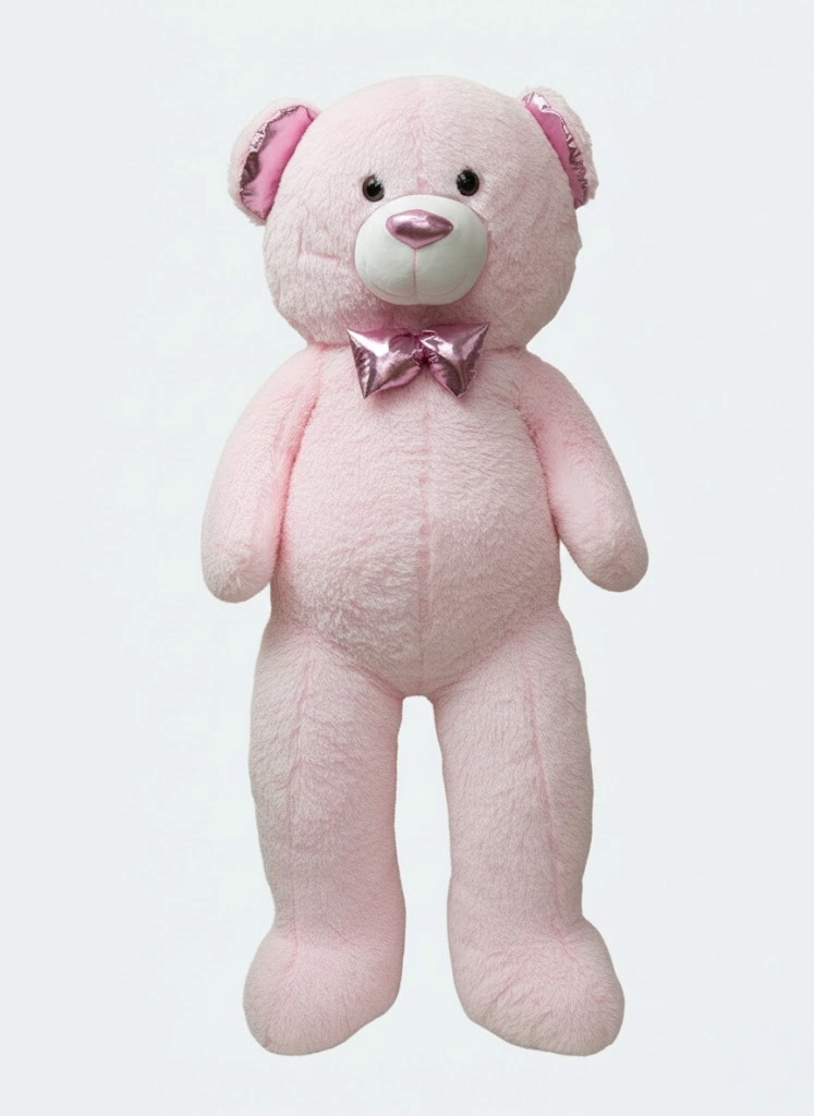 Peluşlar, Sunman, Parlak Papyonlu Peluş Ayı 150 cm Pembe