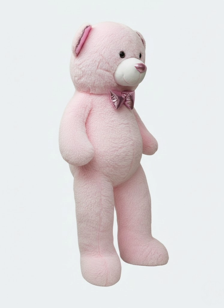 Peluşlar, Sunman, Parlak Papyonlu Peluş Ayı 150 cm Pembe