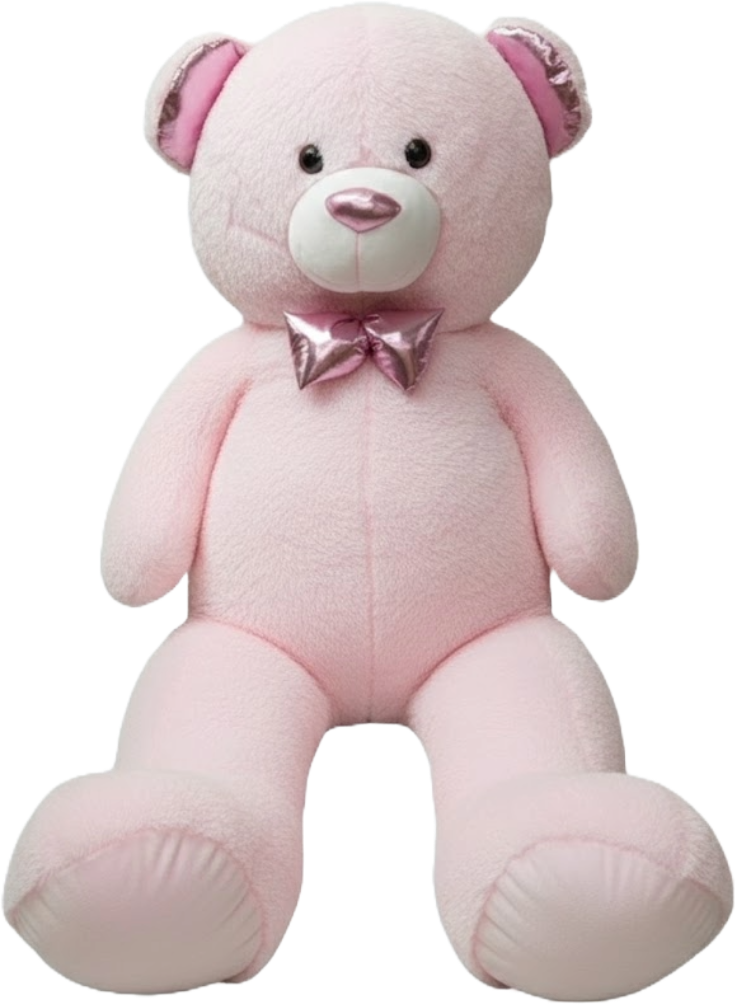 Peluşlar, Sunman, Parlak Papyonlu Peluş Ayı 150 cm Pembe