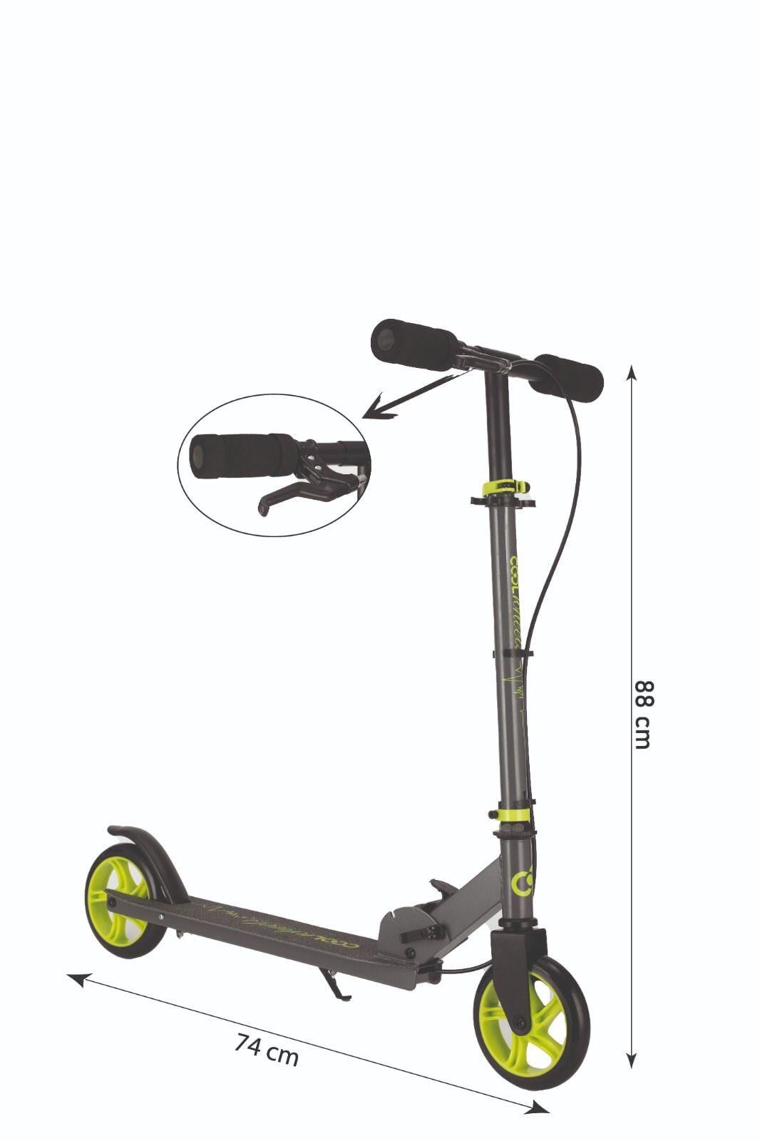Scooter ve Kaykay, Furkan Toys, Cool Wheels 8+ Frenli Scooter Yeşil FR38552