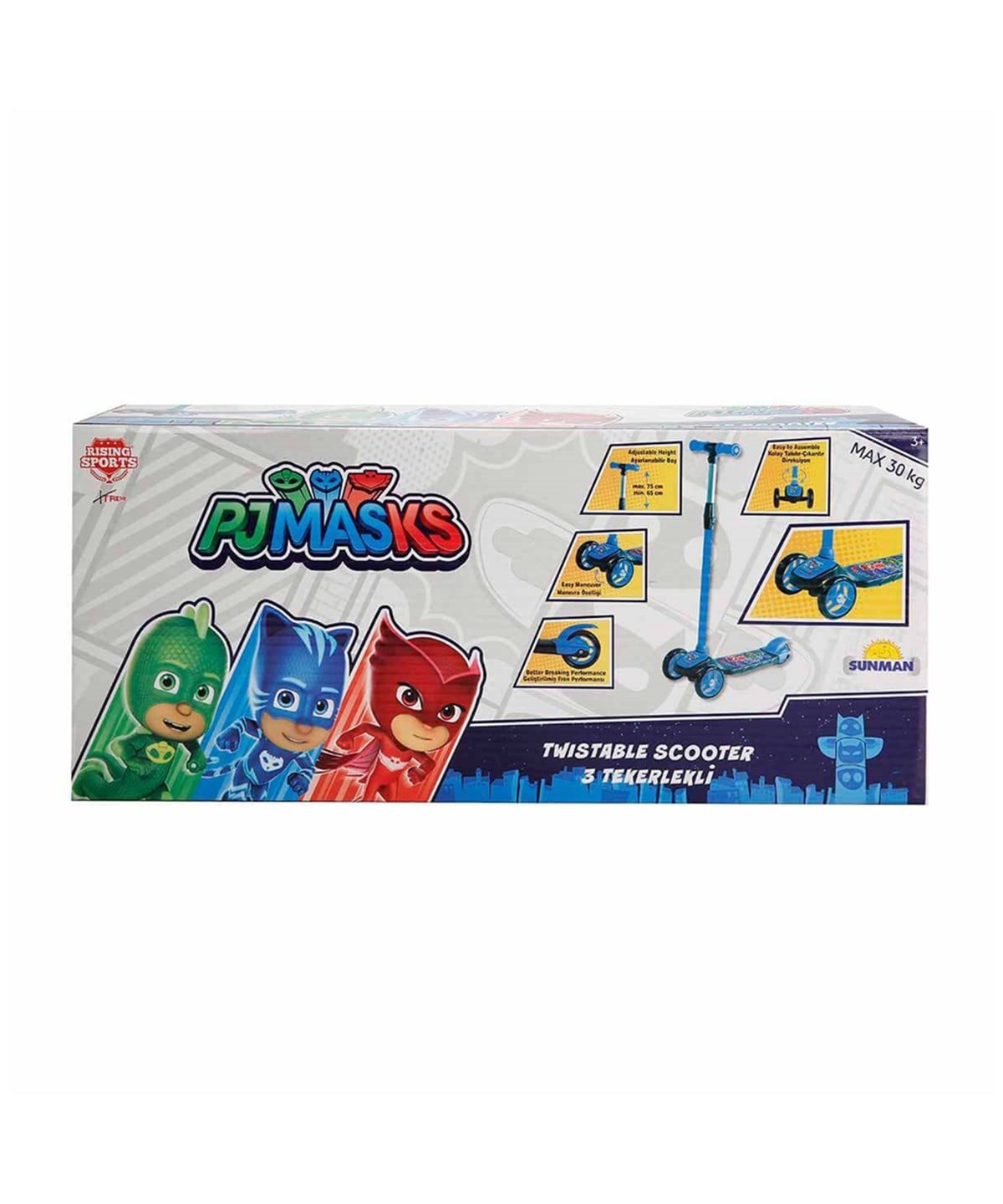 Scooter ve Kaykay, Sunman, PJ Masks 3 Tekerlekli Twistable Scooter Pijamaskeliler
