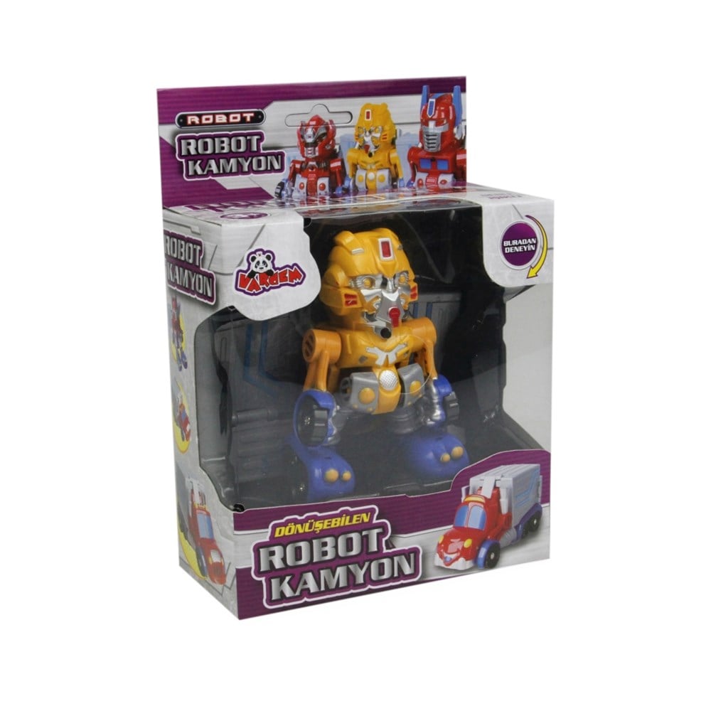 Sesli Işıklı Araçlar, Vardem, Dönüşebilen Sarı Mini Robot Kamyon Sesli ve Işıklı 338-B