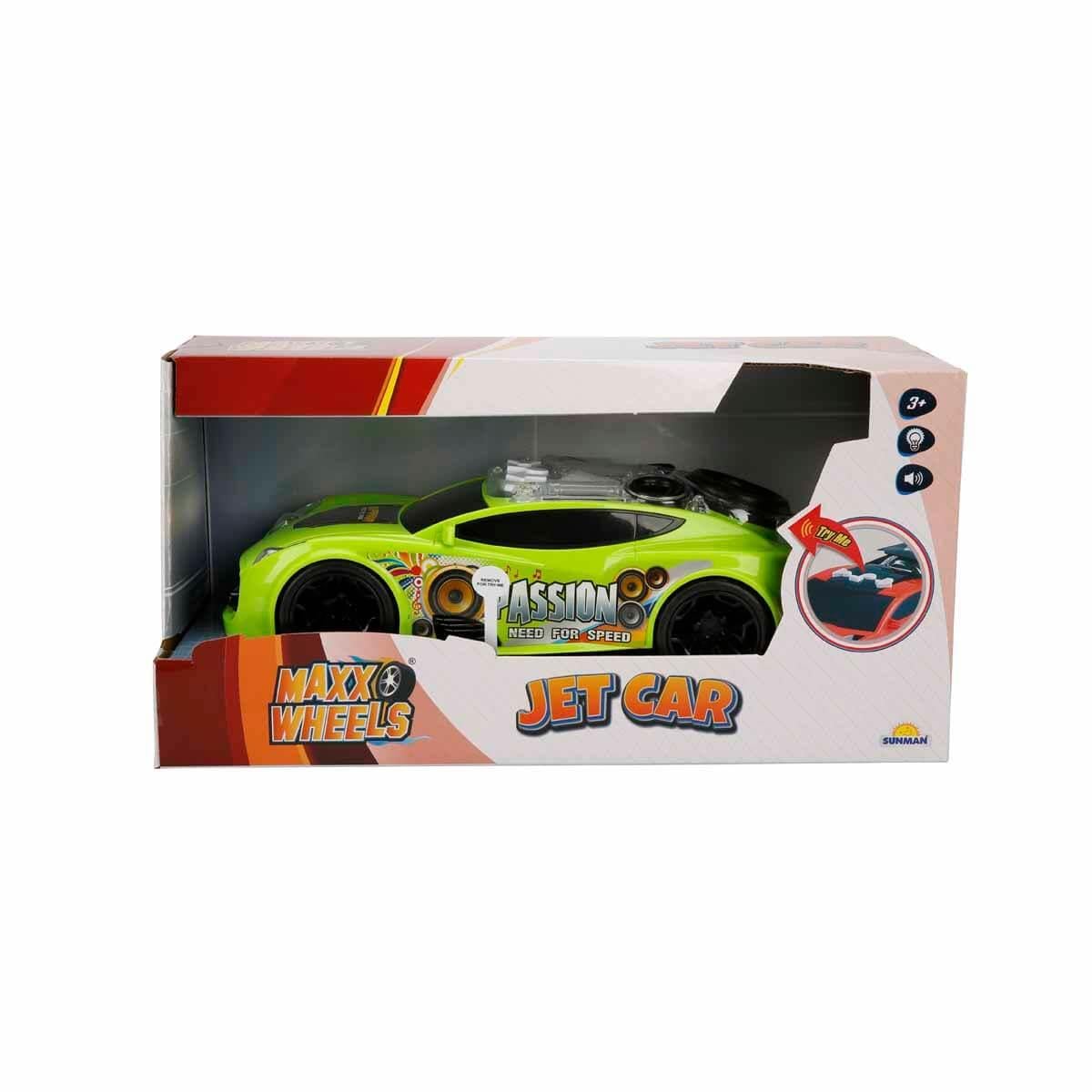 Sesli Işıklı Araçlar, Sunman, Maxx Wheels Sesli ve Işıklı Jet Araba 26793 Yeşil Araba
