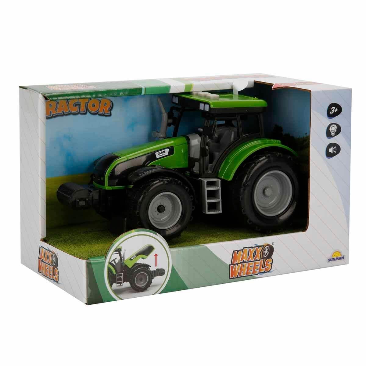 Sesli Işıklı Araçlar, Sunman, Maxx Wheels Sesli Ve Işıklı Traktör 18 cm 26809 Yeşil