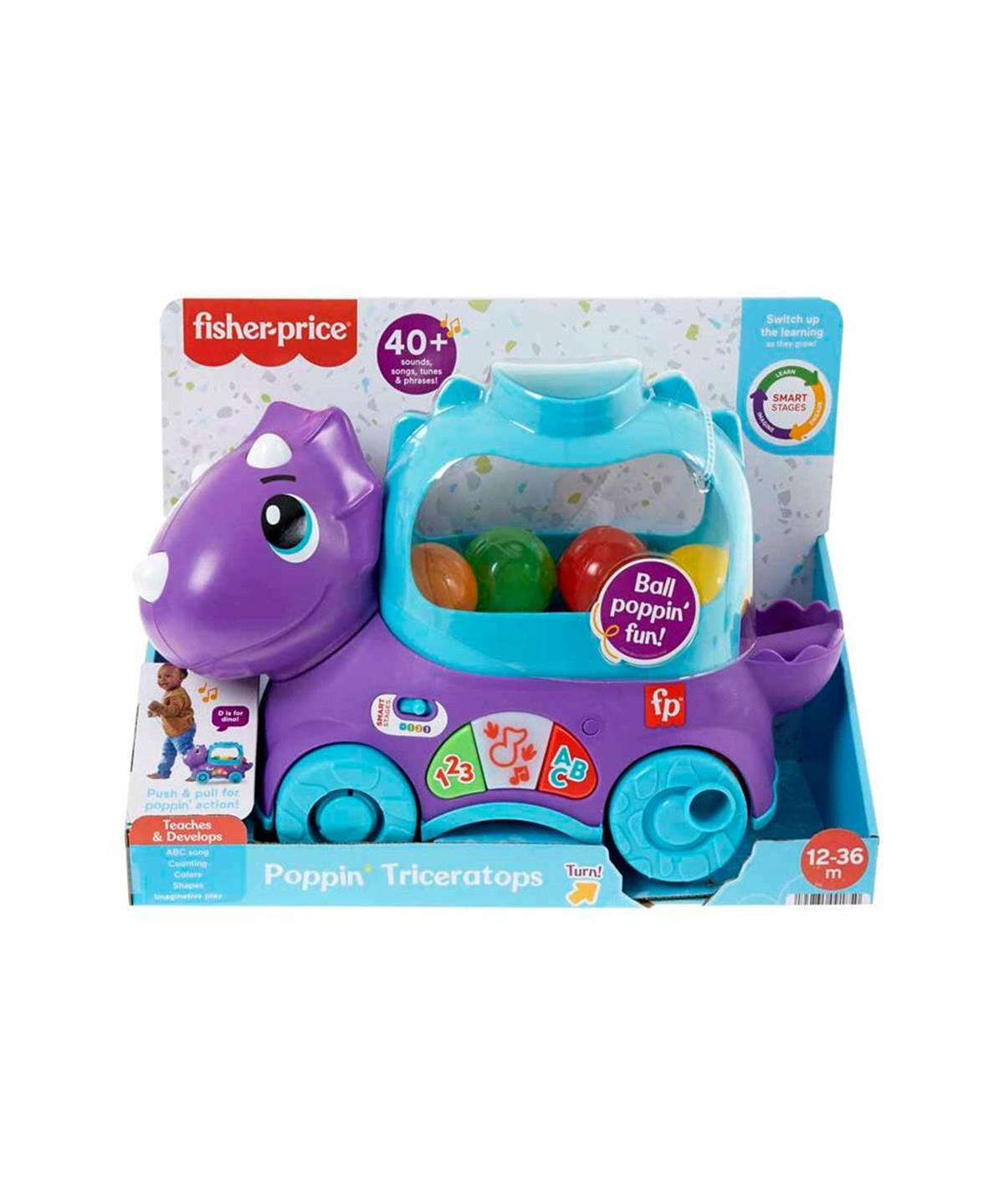 Sesli Işıklı Oyuncaklar, Fisher Price, Fisher Price Sesli ve Işıklı Eğlenceli Dinozor HNR55