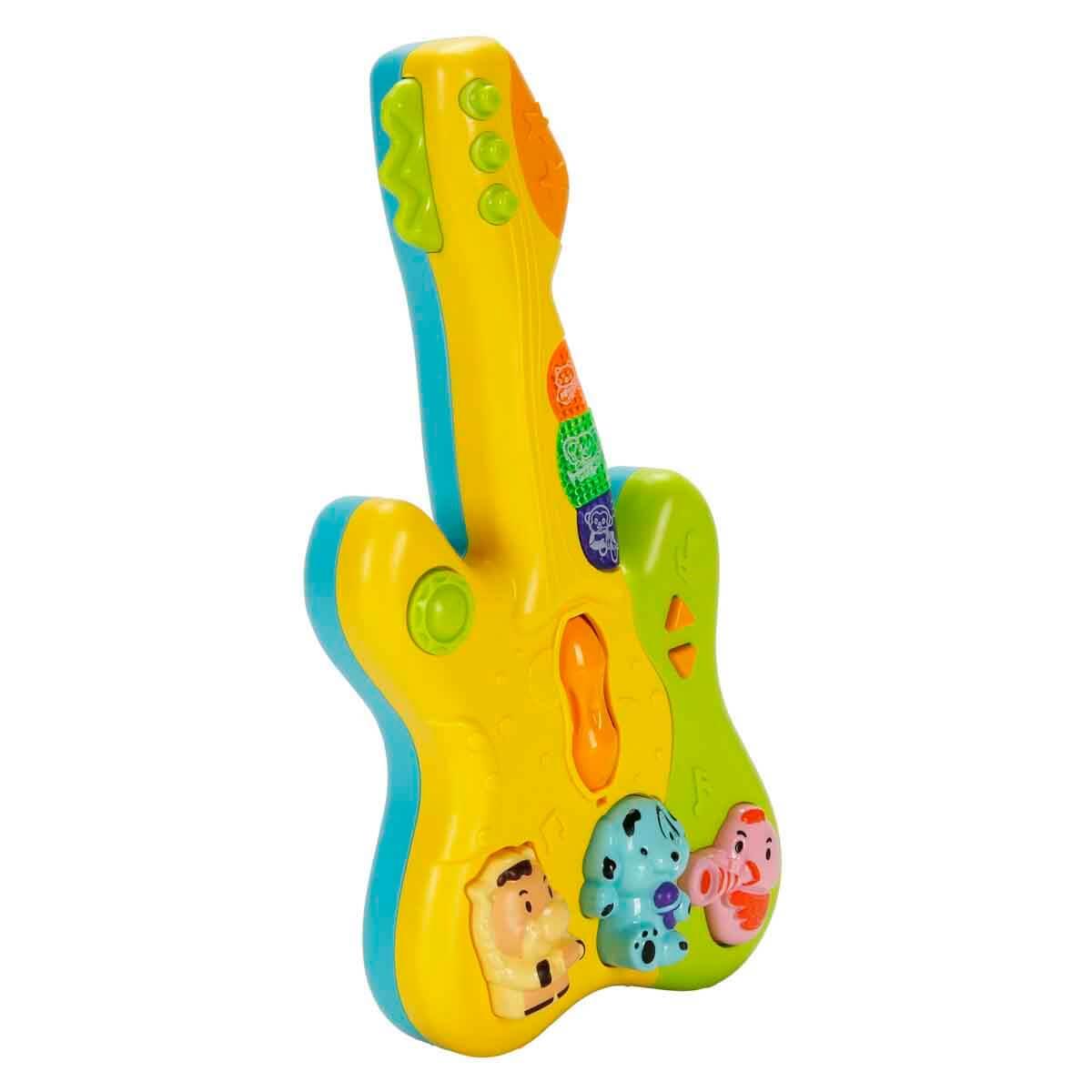 Sesli Işıklı Oyuncaklar, Sunman, Minibo Sesli ve Işıklı Hayvan Figürlü Gitar 52112 Sarı