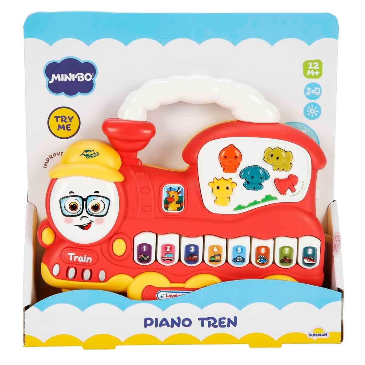 Sesli Işıklı Oyuncaklar, Sunman, Minibo Sesli ve Işıklı Piyanolu Tren 52150 Kırmızı