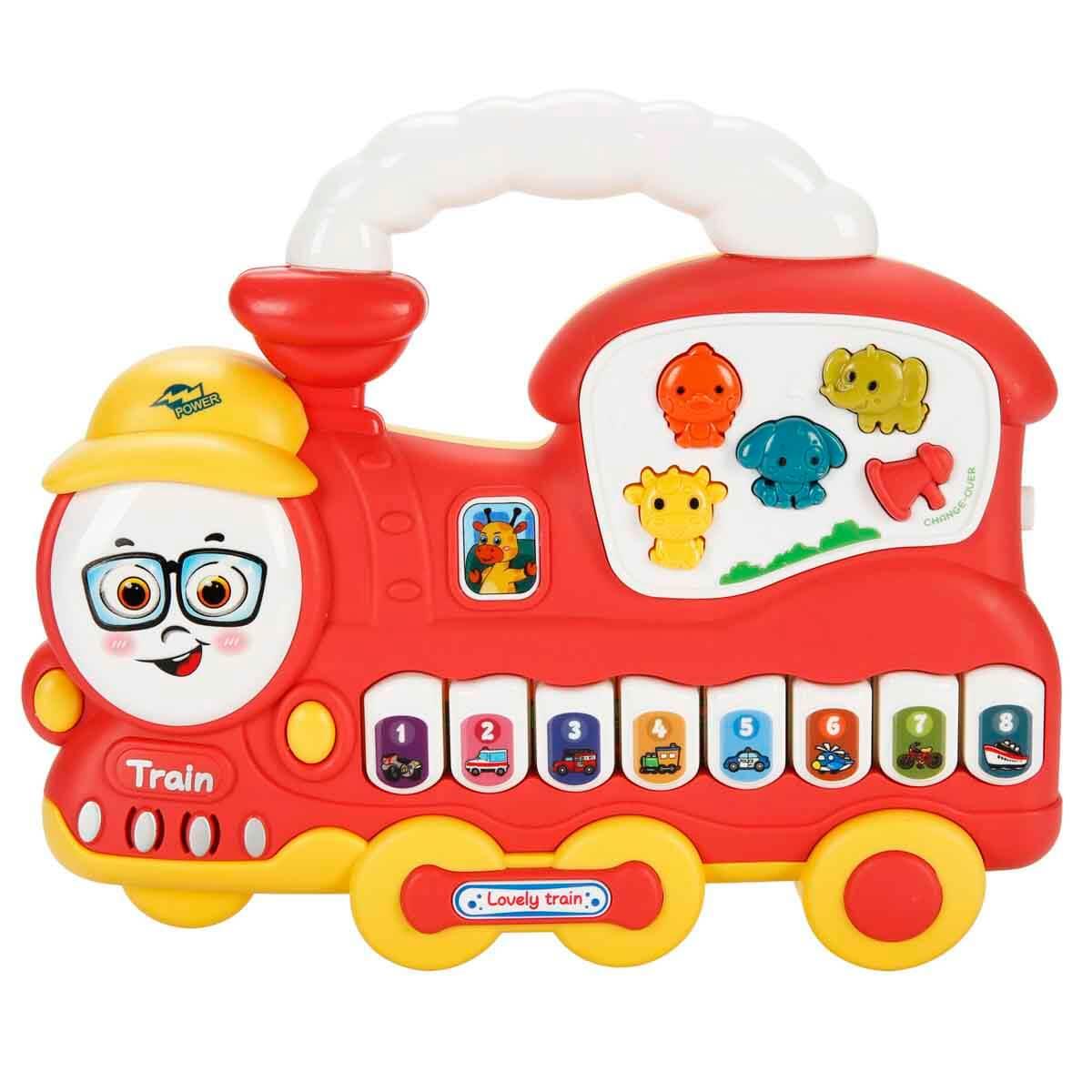 Sesli Işıklı Oyuncaklar, Sunman, Minibo Sesli ve Işıklı Piyanolu Tren 52150 Kırmızı