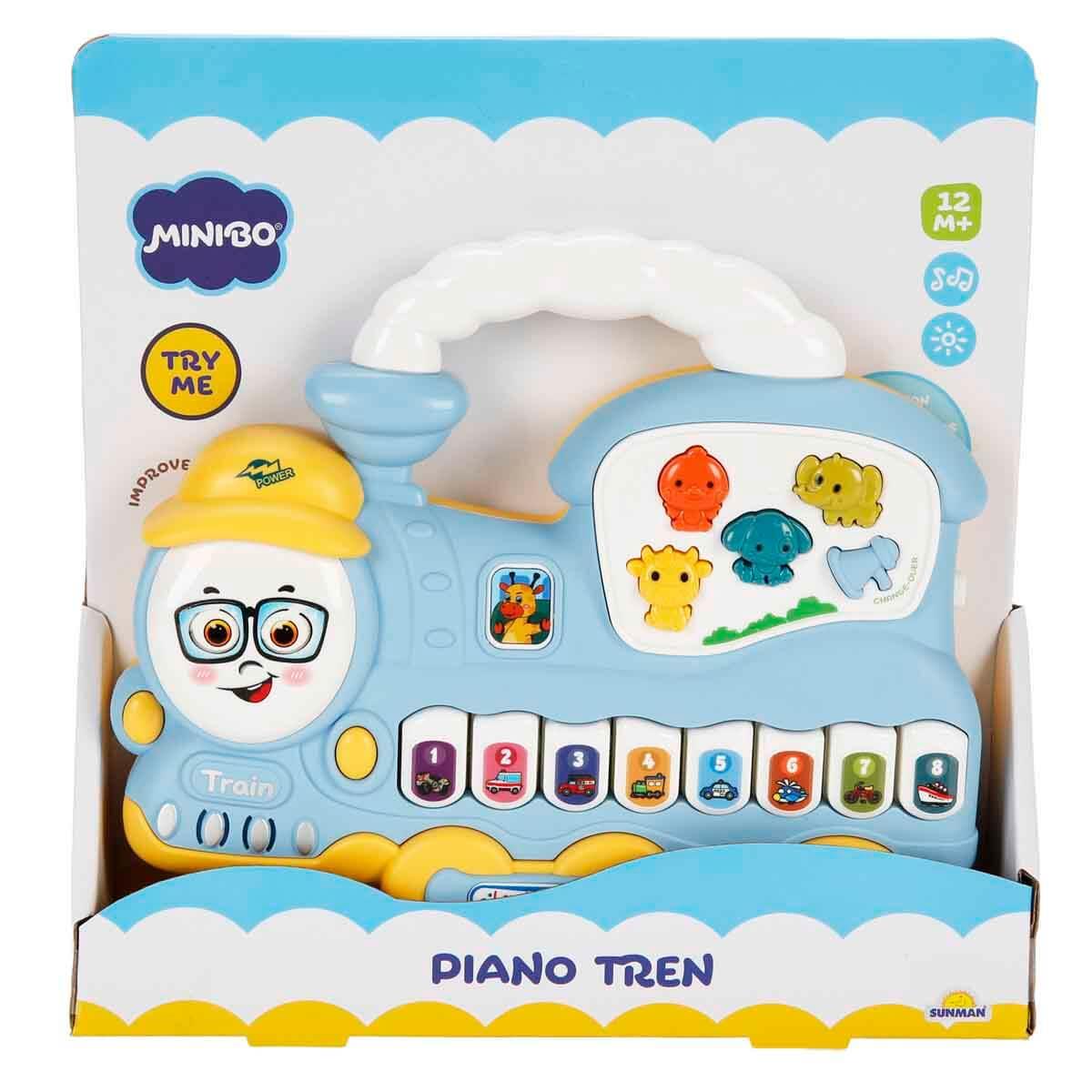 Sesli Işıklı Oyuncaklar, Sunman, Minibo Sesli ve Işıklı Piyanolu Tren 52150 Mavi