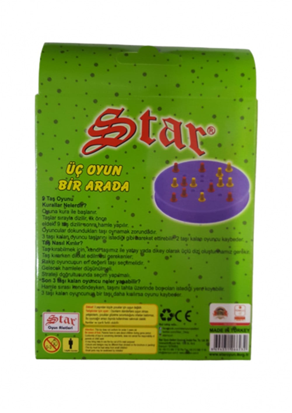 Strateji Oyunları, Star Oyun, Üç Oyun Bir Arada Solo Test 9 Taş Kızma Birader