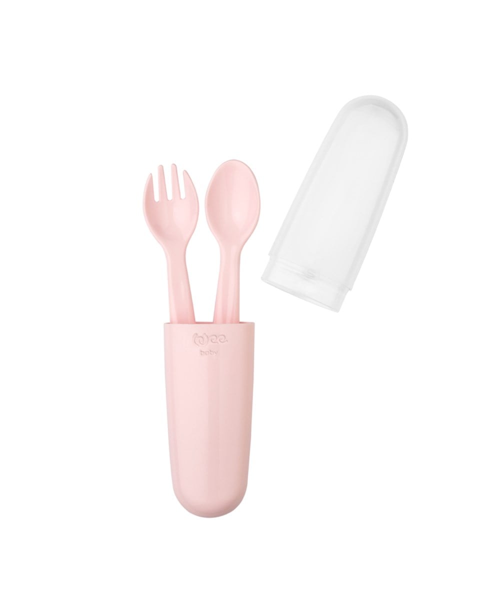 Tabak ve Kaşıklar, WEE BABY, Wee Baby Çatal Kaşık Seti Saklama Kutulu 134 Pembe