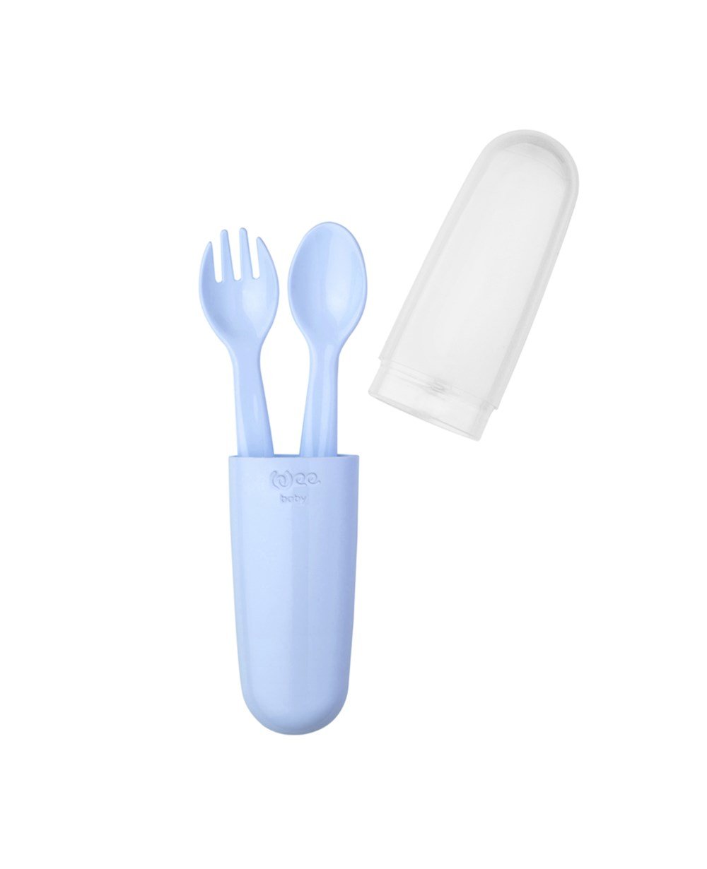 Tabak ve Kaşıklar, WEE BABY, Wee Baby Çatal Kaşık Seti Saklama Kutulu 134 Mavi